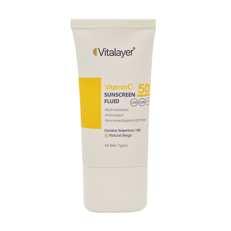فلوئید ضد آفتاب ویتالیر VITALAYER مدل ویتامین سی نچرال بژ